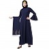 Printed Shrug with Inner abaya- Navy Blue